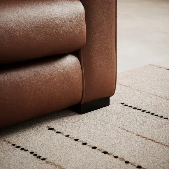 Snuggle Chair with Piped Detailing - Brown, Leather