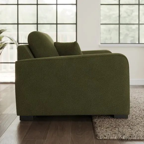 Snuggle Chair with Piped Detailing - Green, Boucle