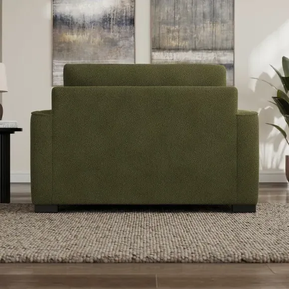Snuggle Chair with Piped Detailing - Green, Boucle