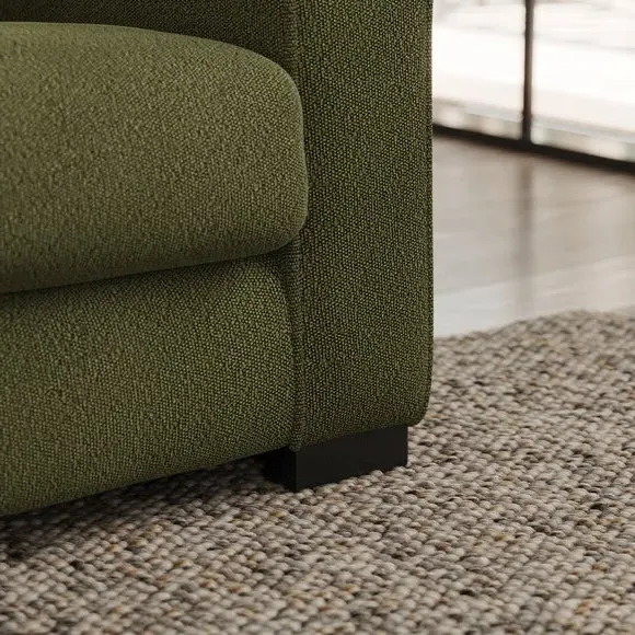 Snuggle Chair with Piped Detailing - Green, Boucle
