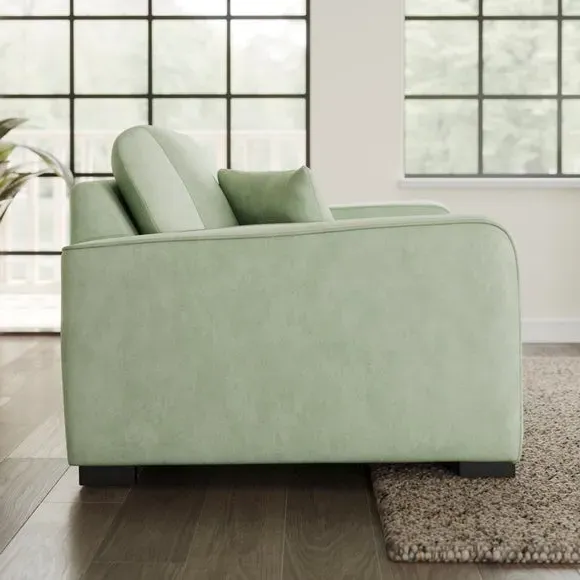 Snuggle Chair with Piped Detailing - Green, Velvet