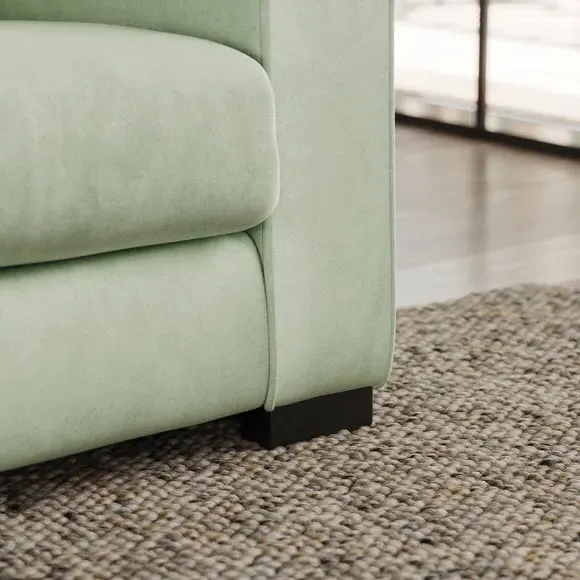 Snuggle Chair with Piped Detailing - Green, Velvet