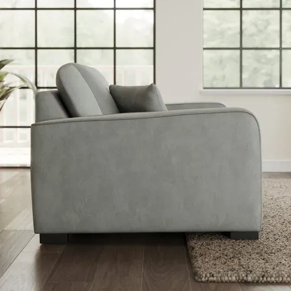 Snuggle Chair with Piped Detailing - Grey, Velvet