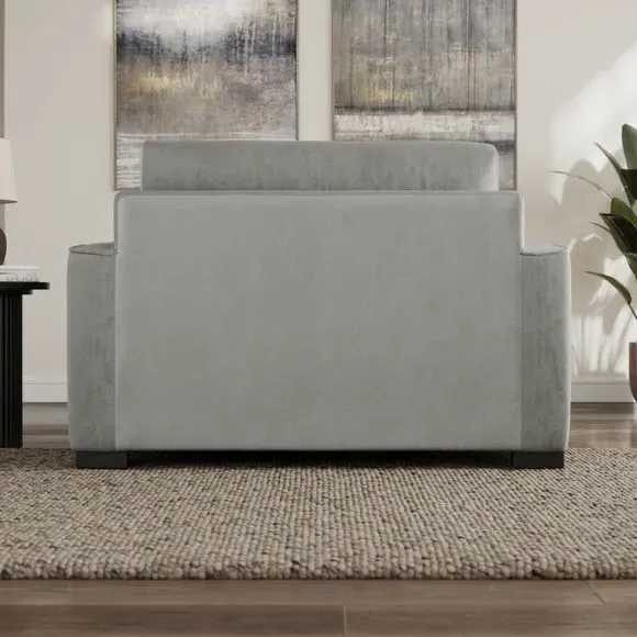 Snuggle Chair with Piped Detailing - Grey, Velvet