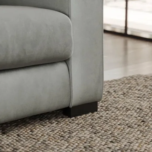 Snuggle Chair with Piped Detailing - Grey, Velvet