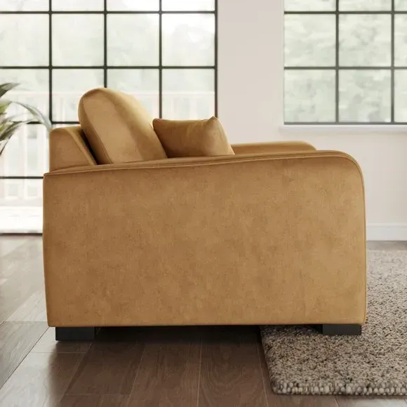 Snuggle Chair with Piped Detailing - Honey, Velvet