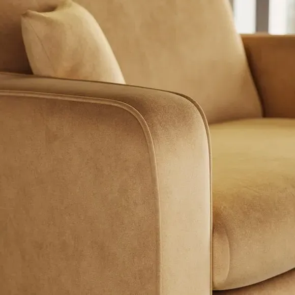 Snuggle Chair with Piped Detailing - Honey, Velvet
