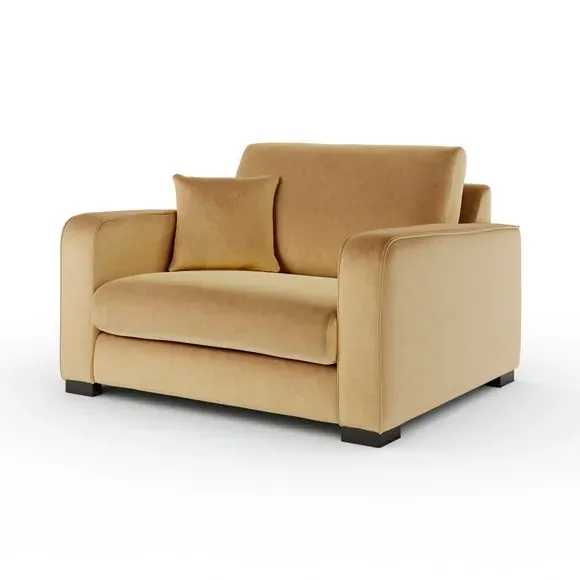 Snuggle Chair with Piped Detailing - Honey, Velvet
