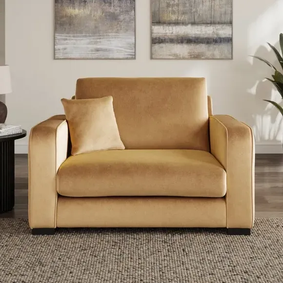 Snuggle Chair with Piped Detailing - Honey, Velvet