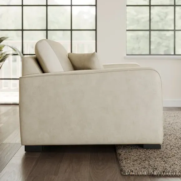 Snuggle Chair with Piped Detailing - Sand, Velvet