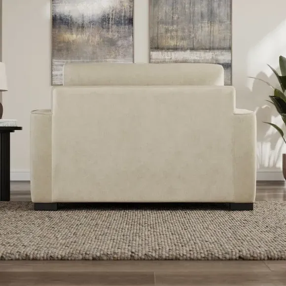 Snuggle Chair with Piped Detailing - Sand, Velvet
