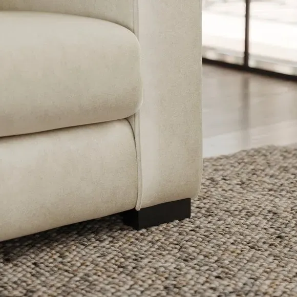Snuggle Chair with Piped Detailing - Sand, Velvet