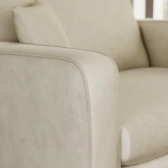 Snuggle Chair with Piped Detailing - Sand, Velvet