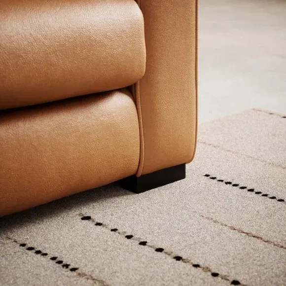 Snuggle Chair with Piped Detailing - Tan, Leather