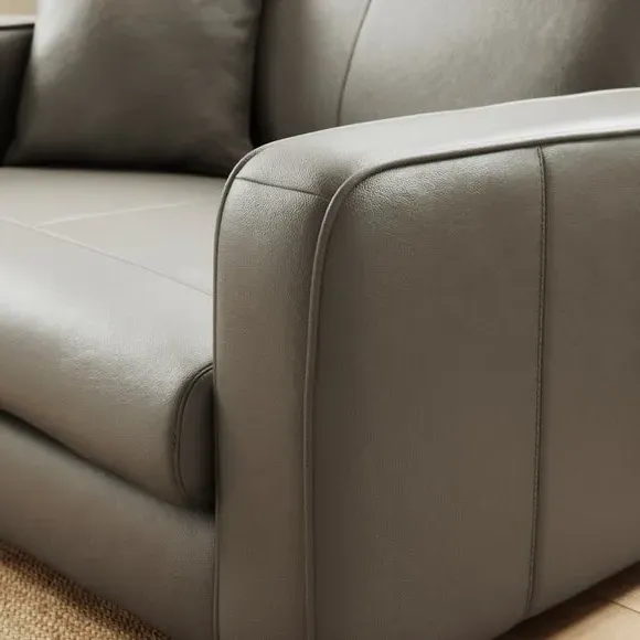 Snuggle Chair with Piped Edge - Grey, Leather