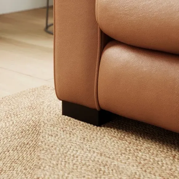Snuggle Chair with Piped Edge - Tan, Leather