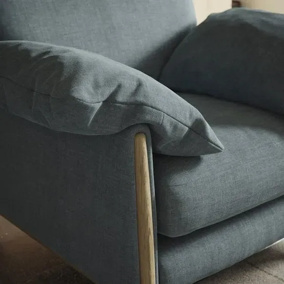 Snuggle Chair with Roll Arms - Aqua, Chenille