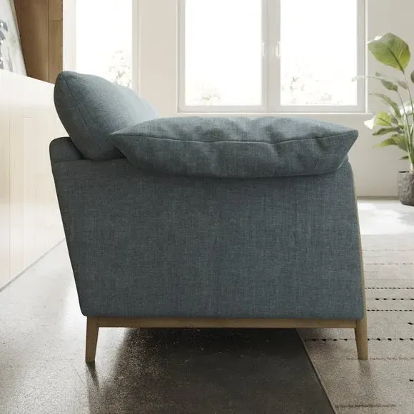 Snuggle Chair with Roll Arms - Aqua, Chenille