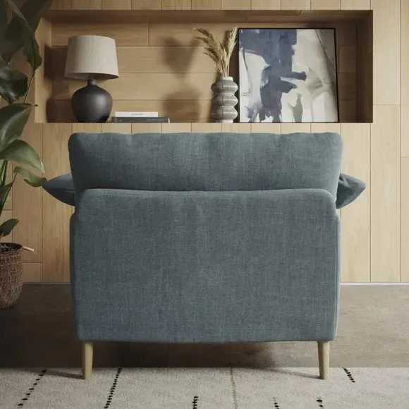 Snuggle Chair with Roll Arms - Aqua, Chenille