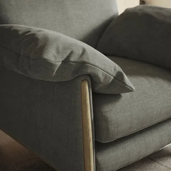 Snuggle Chair with Roll Arms - Grey, Chenille