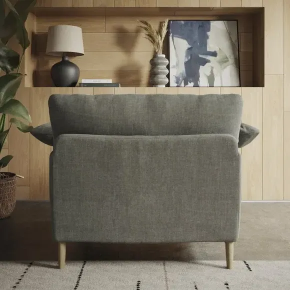 Snuggle Chair with Roll Arms - Grey, Chenille