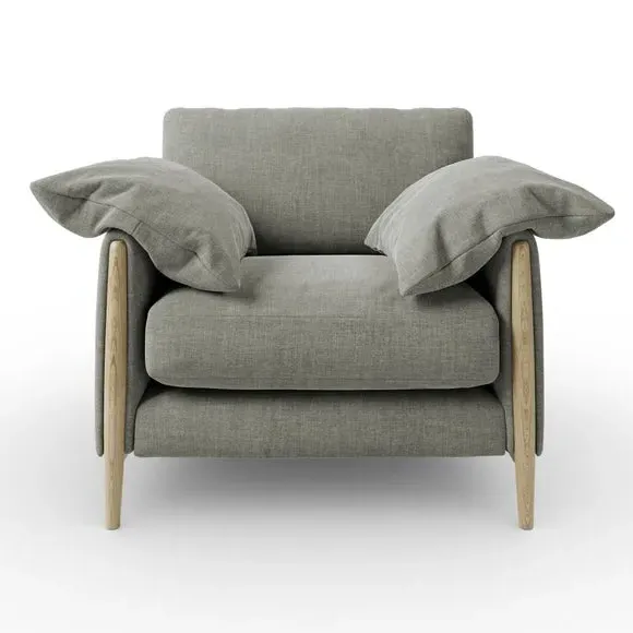 Snuggle Chair with Roll Arms - Grey, Chenille