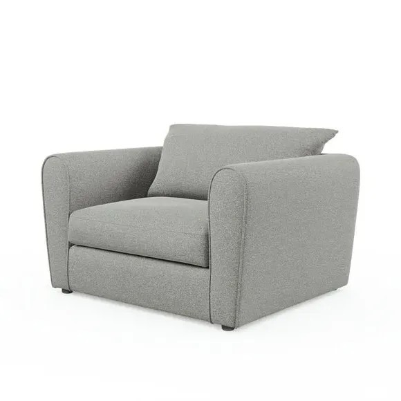 Snuggle Chair with Roll Arms - Grey, Fabric