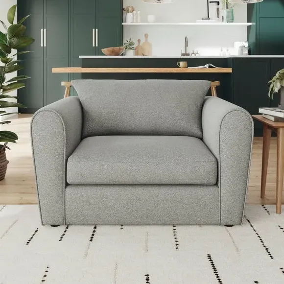 Snuggle Chair with Roll Arms - Grey, Fabric image