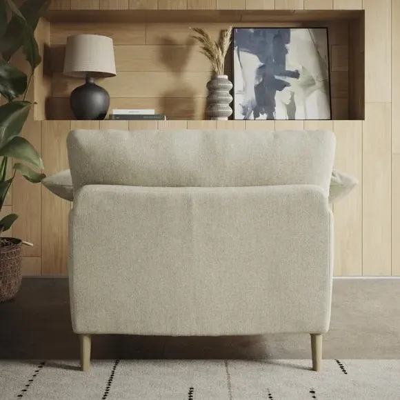 Snuggle Chair with Roll Arms - Ivory, Fabric