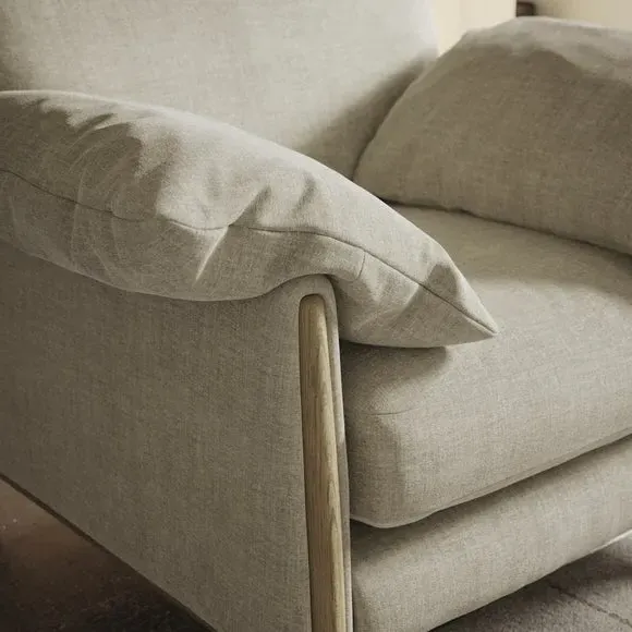 Snuggle Chair with Roll Arms - Natural, Chenille
