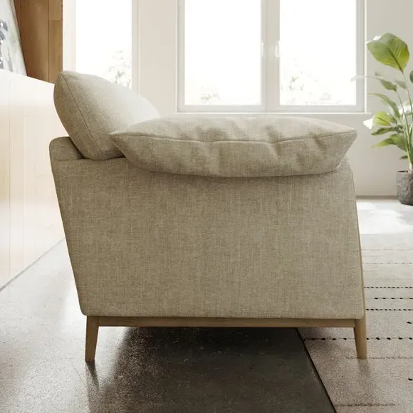 Snuggle Chair with Roll Arms - Natural, Chenille