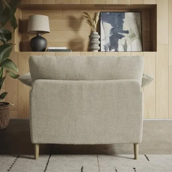 Snuggle Chair with Roll Arms - Natural, Chenille