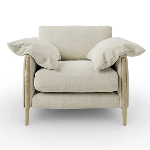 Snuggle Chair with Roll Arms - Natural, Chenille