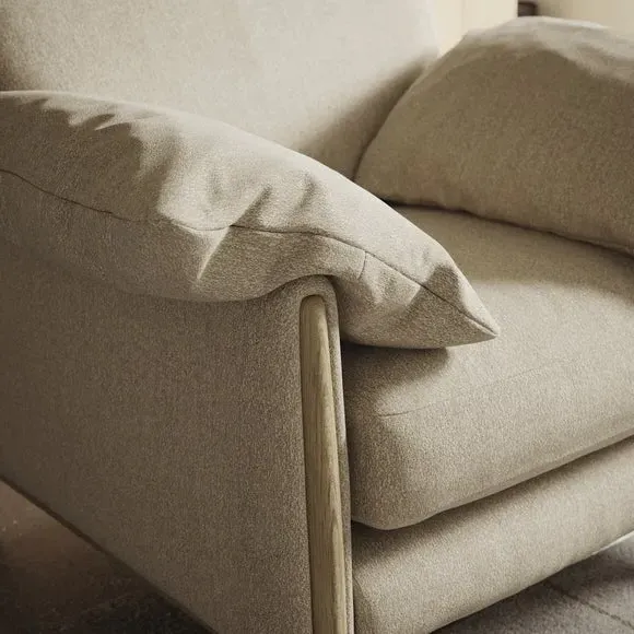 Snuggle Chair with Roll Arms - Natural, Fabric
