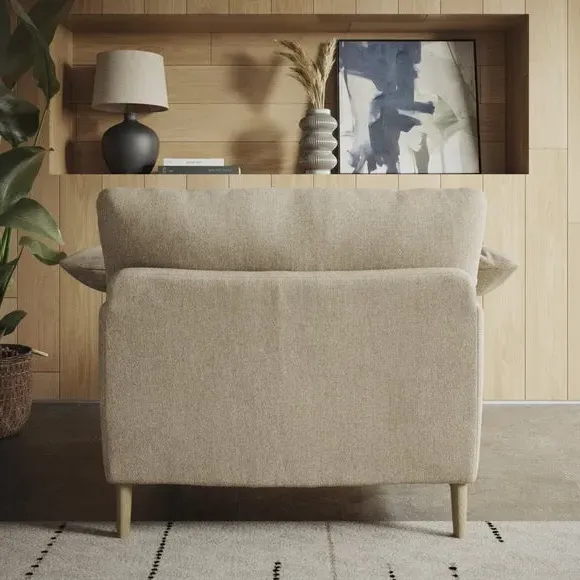 Snuggle Chair with Roll Arms - Natural, Fabric