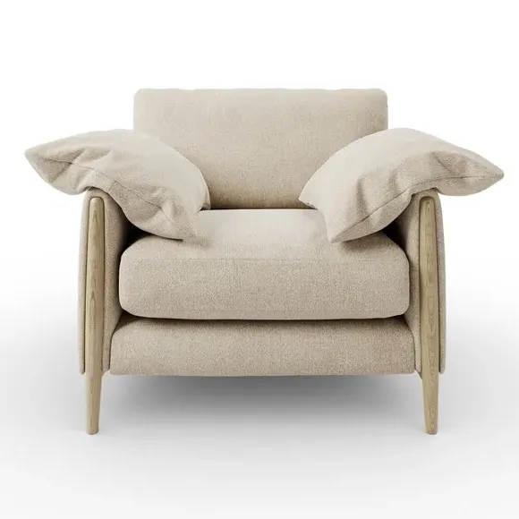 Snuggle Chair with Roll Arms - Natural, Fabric
