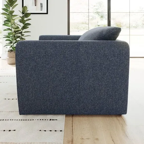 Snuggle Chair with Roll Arms - Navy, Fabric