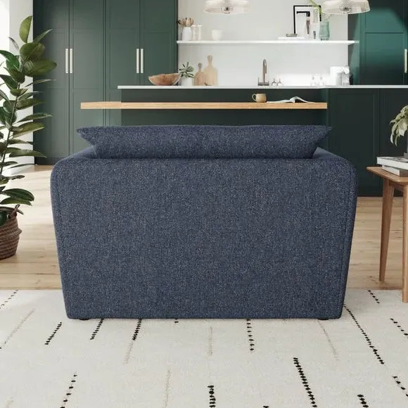 Snuggle Chair with Roll Arms - Navy, Fabric