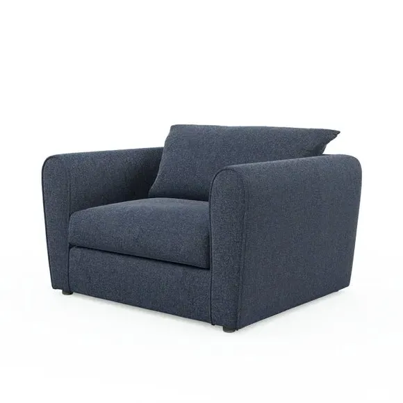 Snuggle Chair with Roll Arms - Navy, Fabric