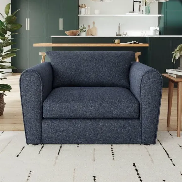 Snuggle Chair with Roll Arms - Navy, Fabric