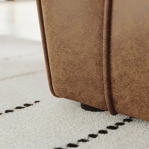 Snuggle Chair with Roll Arms - Tan, Faux Leather