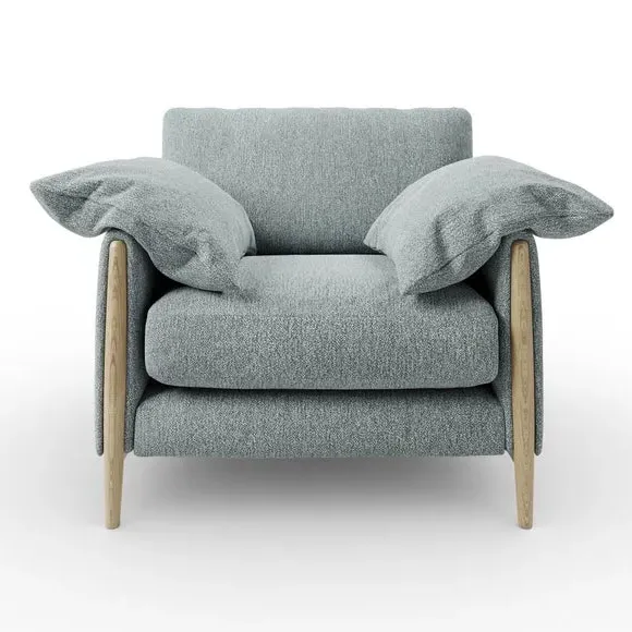 Snuggle Chair with Roll Arms - Teal, Fabric