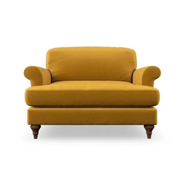 Snuggle Chair with Scroll Arms - Amber