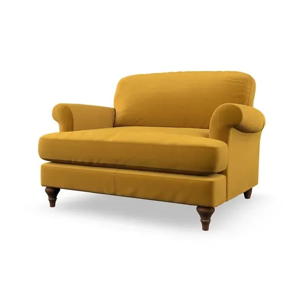 Snuggle Chair with Scroll Arms - Amber