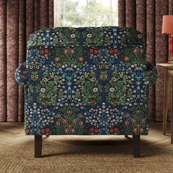 Snuggle Chair with Scroll Arms - Blackthorn, Velvet