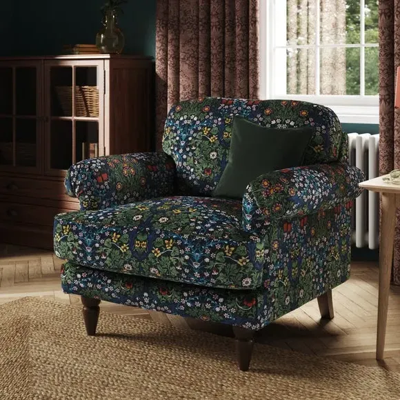 Snuggle Chair with Scroll Arms - Blackthorn, Velvet image