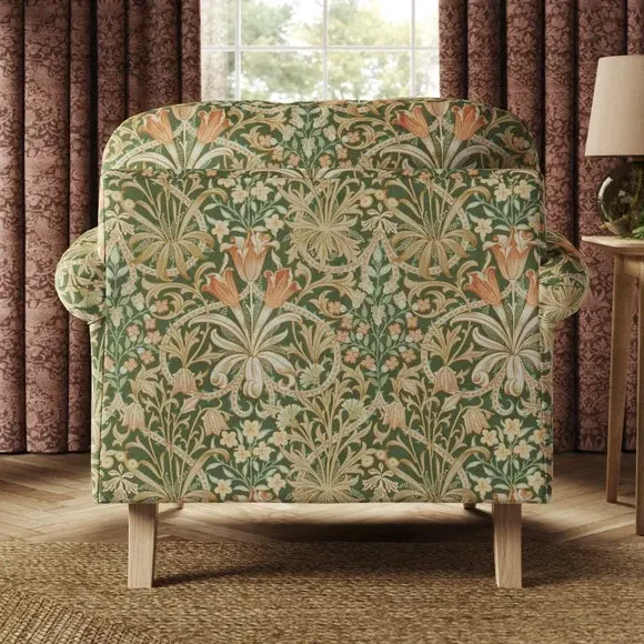 Snuggle Chair with Scroll Arms - Fennel, Velvet