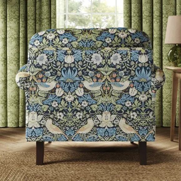 Snuggle Chair with Scroll Arms - Midnight, Velvet