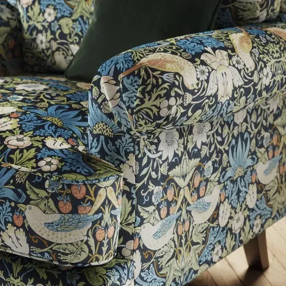 Snuggle Chair with Scroll Arms - Midnight, Velvet