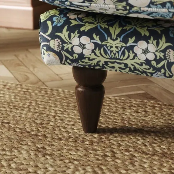 Snuggle Chair with Scroll Arms - Midnight, Velvet